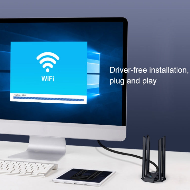 COMFAST CF-WU785AC 1300Mbps Dual-band Wifi USB Network Adapter with 4 Antennas, CF-WU785AC COMFAST CF-WU785AC 1300Mbps Dual-band Wifi USB Network Adapter with 4 Antennas, CF-WU785AC